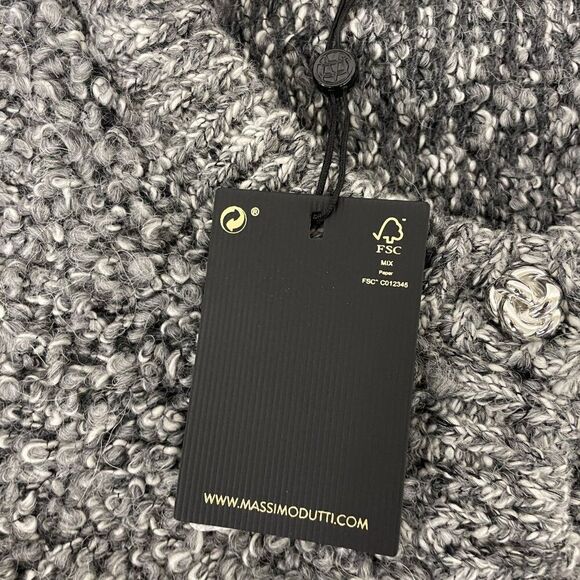 Massimo Dutti Women Cardigan Sweater M Medium Gray Alpaca blend 5756/629 NWT - Picture 9 of 16